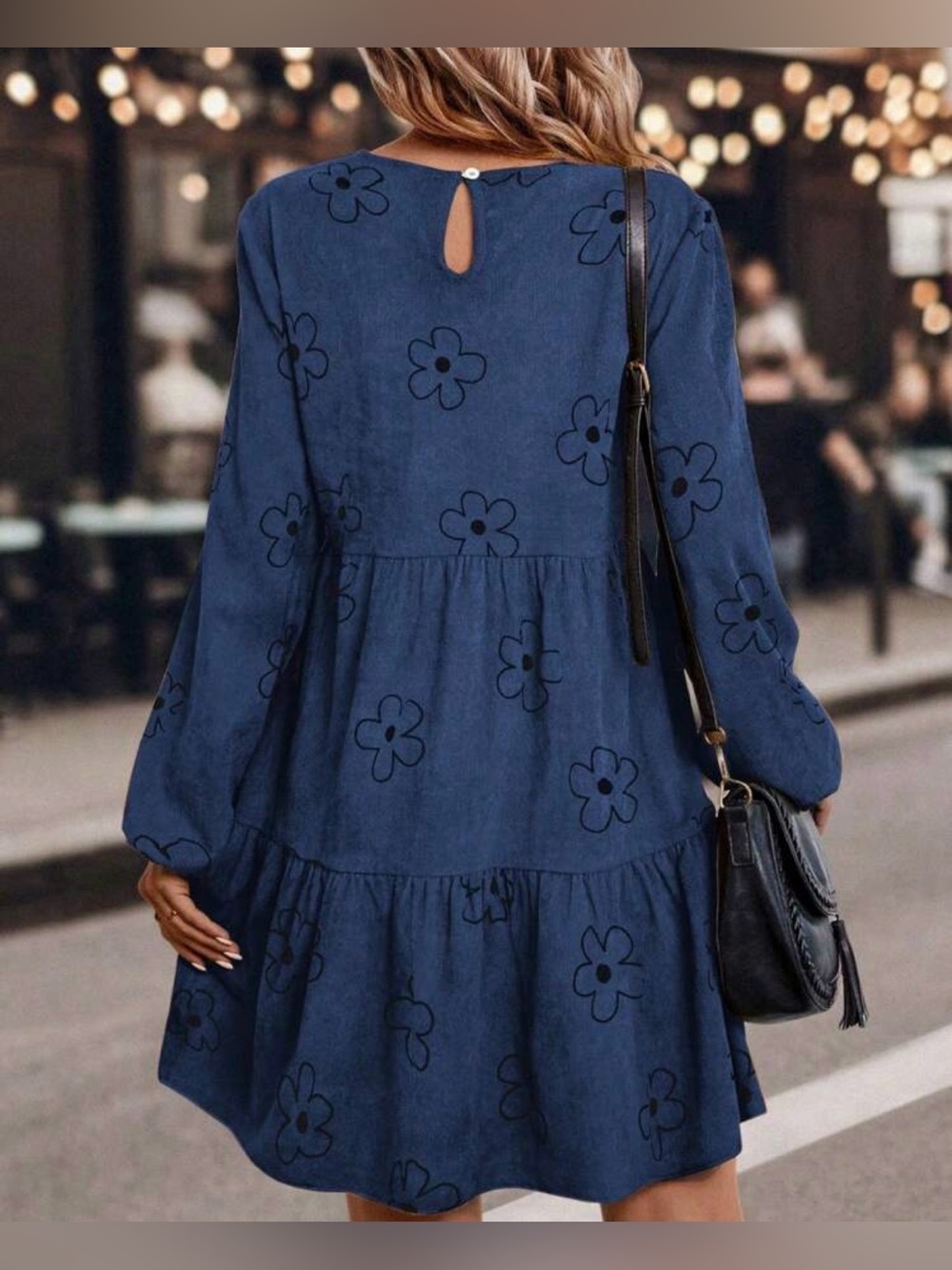 SHEIN Women's Casual Floral Print Lantern Sleeve Dress - Picture 2 of 7